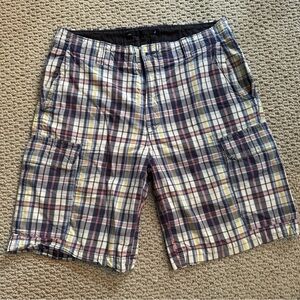 Nautica Men's Plaid Cargo Shorts SZ 32W